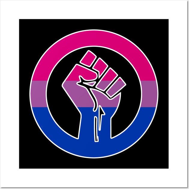 Black Lives Matter Fist Circled LGBTQ Flag Bisexual Wall Art by aaallsmiles